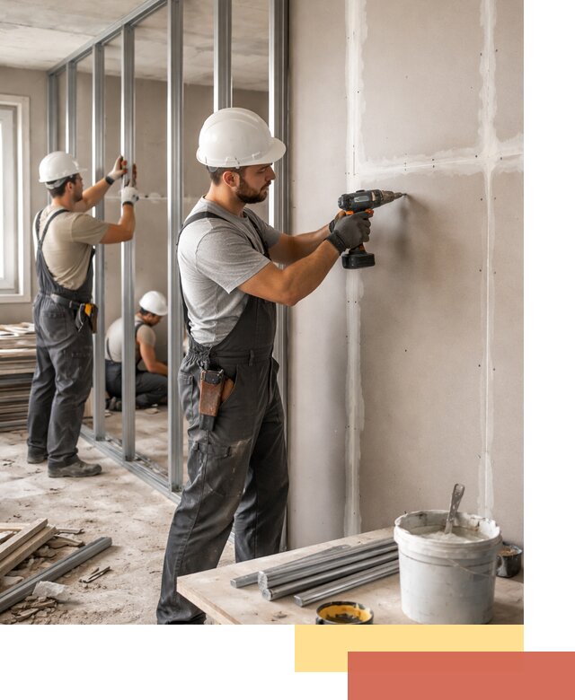 Перегородки из огнестойкого гипсокартона в Королев под ключ