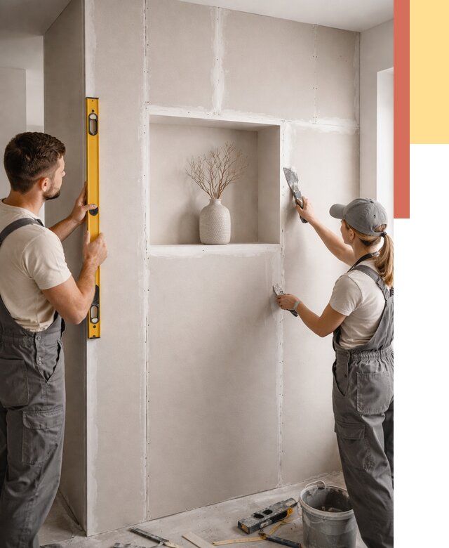 Перегородка из гипсокартона с нишей в Королев от 3379 руб. под ключ | ОТДЕЛОЧНИК-Кор