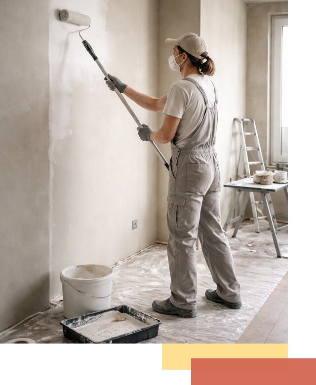 Покраска перегородок из гипсокартона в Королев качественно и недорого