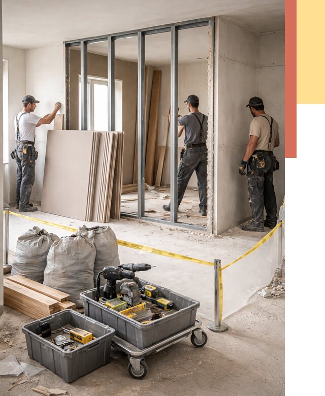 Перенос гипсокартонной перегородки в Королев под ключ от 4679 руб. | Демонтаж и монтаж – ОТДЕЛОЧНИК-Кор