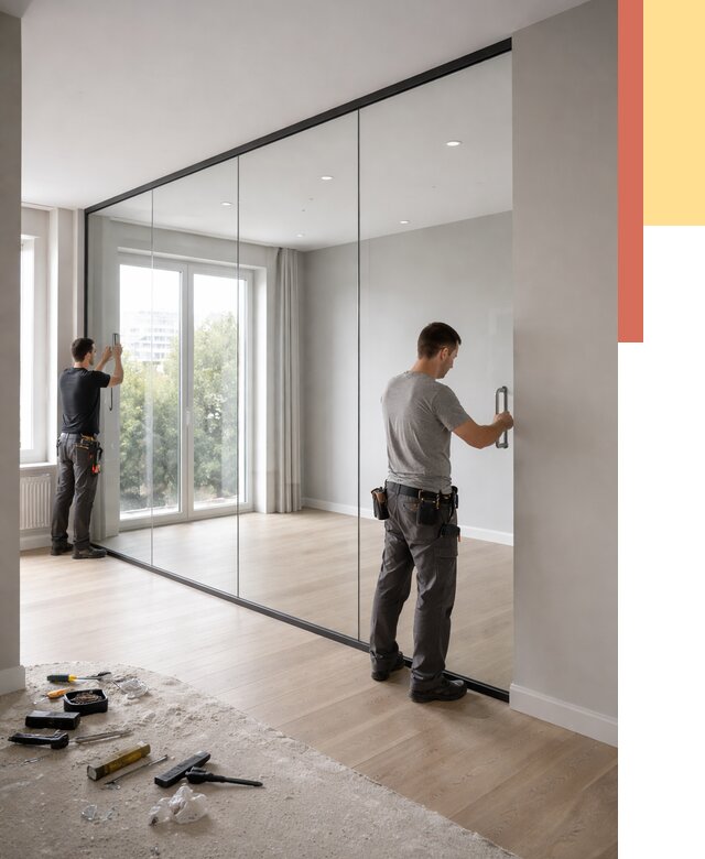 Изготовление стеклянных перегородок в Королев от 12840 руб. под ключ | ОТДЕЛОЧНИК-Кор