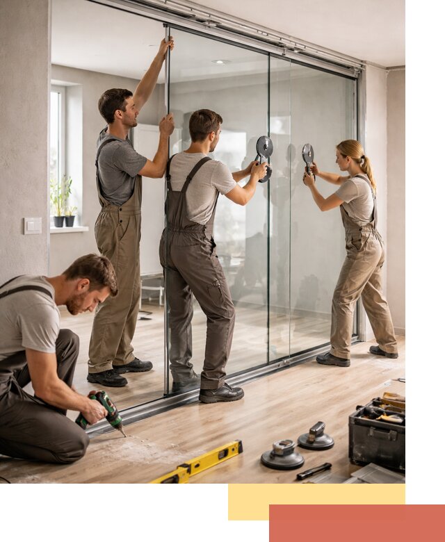 Изготовление стеклянных перегородок на заказ в Королев