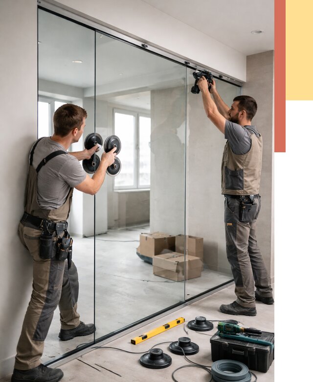 Монтаж стеклянных перегородок в Королев от 6758 руб. | ОТДЕЛОЧНИК-Кор