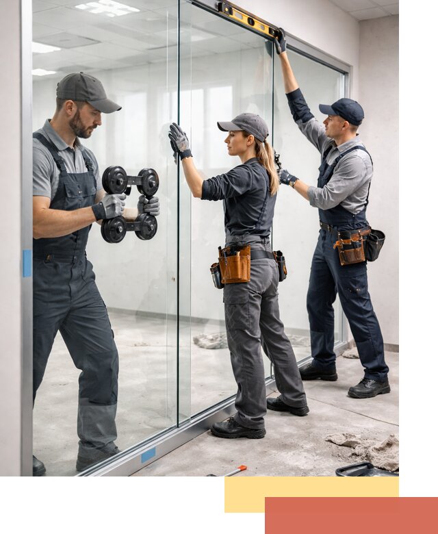 Профессиональный монтаж стеклянных перегородок в Королев