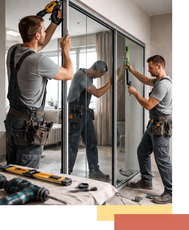 Каркасные стеклянные перегородки под ключ в Королев