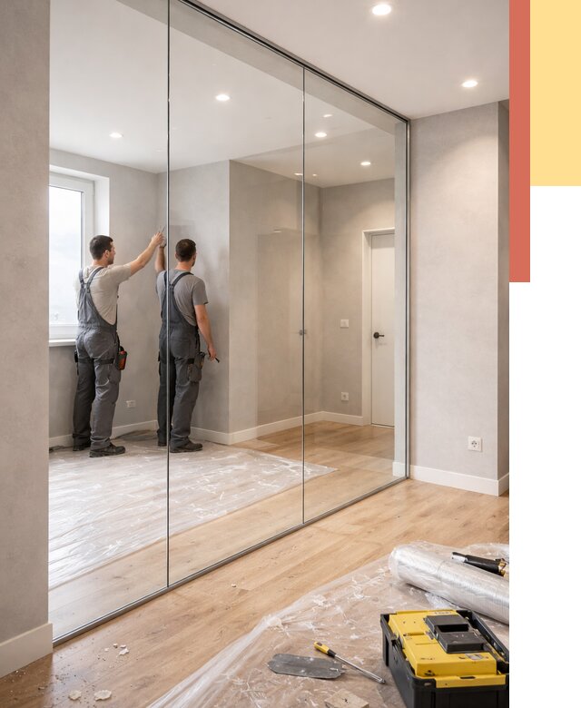 Безрамные стеклянные перегородки в Королев — монтаж от 9877 руб. | ОТДЕЛОЧНИК-Кор