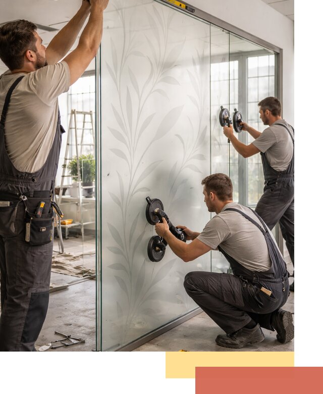 Стеклянные перегородки с рисунком на заказ в Королев