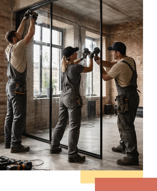 Стеклянные перегородки лофт — изготовление и монтаж в Королев