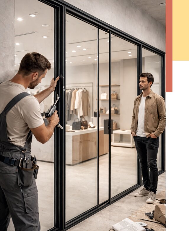 Стеклянные перегородки для магазинов в Королев от 8526 руб. под ключ | ОТДЕЛОЧНИК-Кор