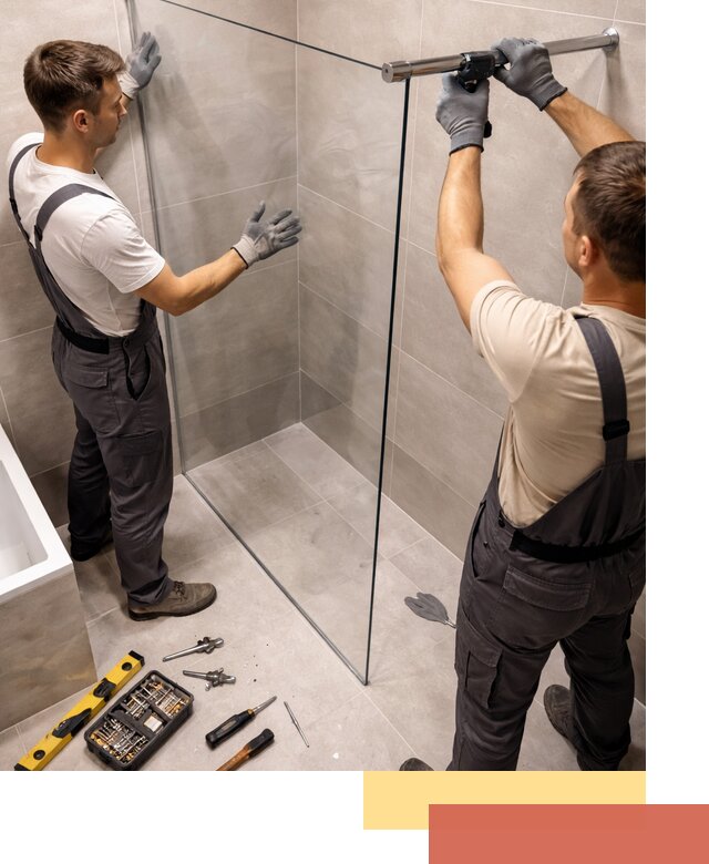 Стеклянные перегородки для душа в Королев — изготовление и монтаж