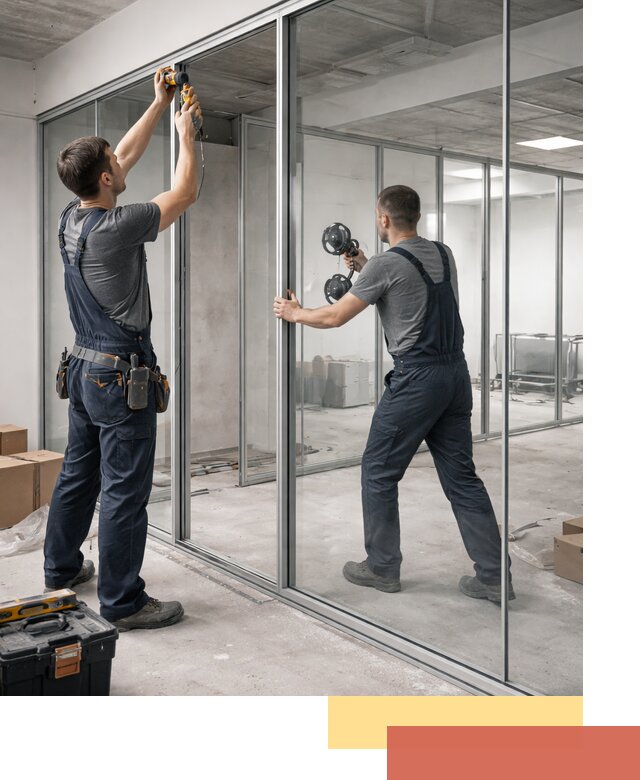 Алюминиевые перегородки со стеклом в Королев — изготовление и монтаж