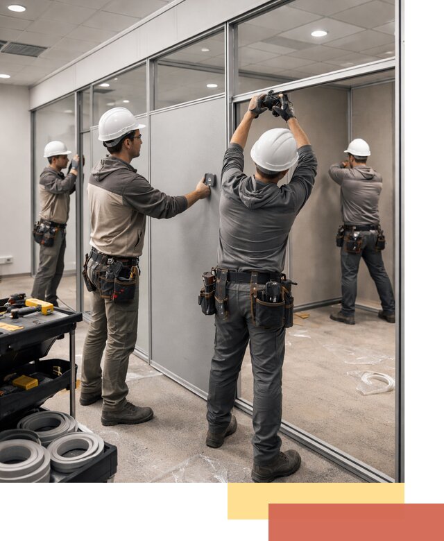 Мобильные офисные перегородки под ключ в Королев