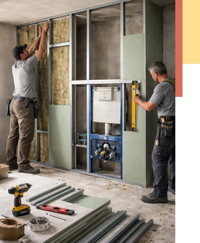 Установка сантехнических перегородок в Королев от 8837 руб. | ОТДЕЛОЧНИК-Кор