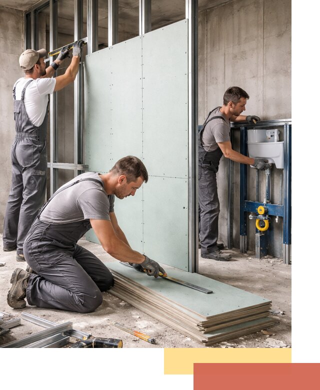 Монтаж и ремонт сантехнических перегородок в Королев