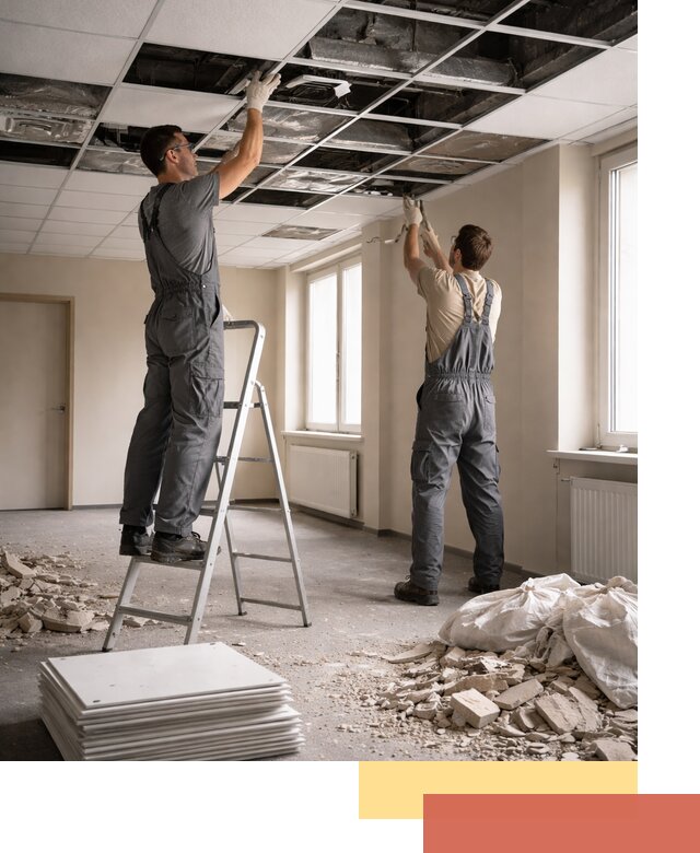 Демонтаж потолков Армстронг профессионально в Королев