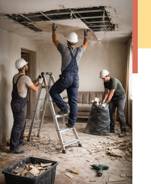 Демонтаж гипсокартонного потолка в Королев от 437 руб. за м2 — ОТДЕЛОЧНИК-Кор