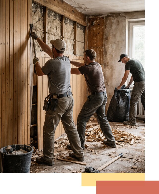 Демонтаж вагонки и вывоз материалов в Королев