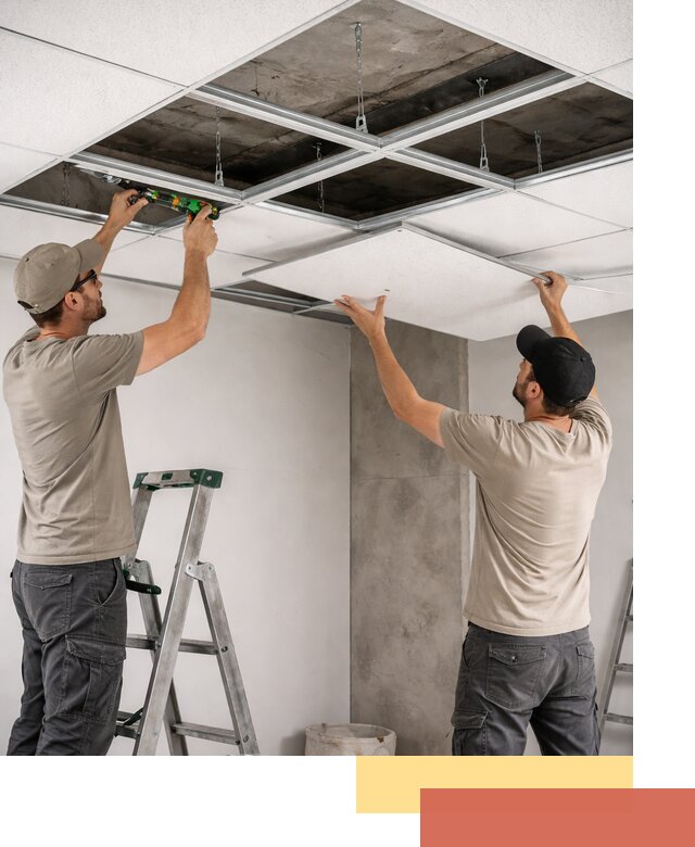 Монтаж потолка Армстронг под ключ в Королев