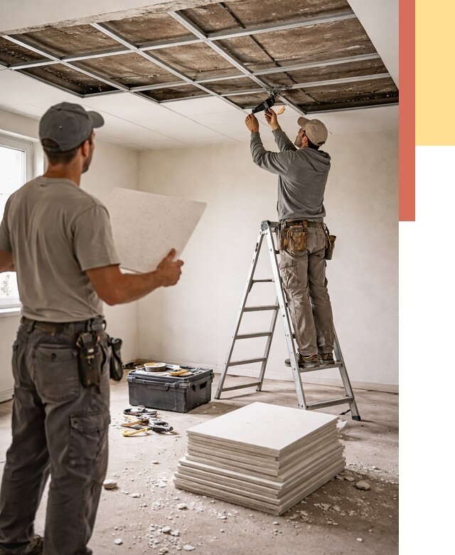 Замена плит подвесного потолка в Королев от 1819 руб. быстро и недорого | ОТДЕЛОЧНИК-Кор
