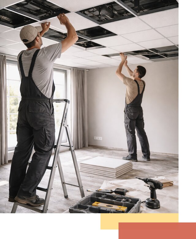 Замена плит подвесного потолка в Королев быстро и качественно