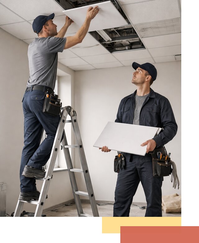 Обслуживание подвесного потолка в Королев — ремонт и чистка