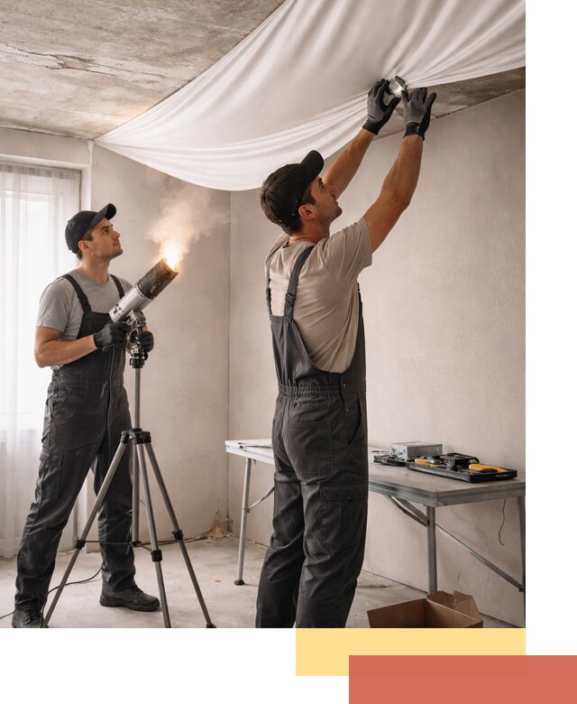 Установка натяжного потолка под ключ в Королев