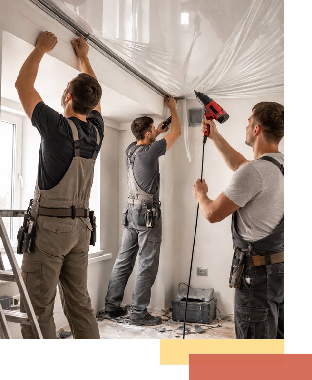 Монтаж глянцевого натяжного потолка в Королев быстро и качественно