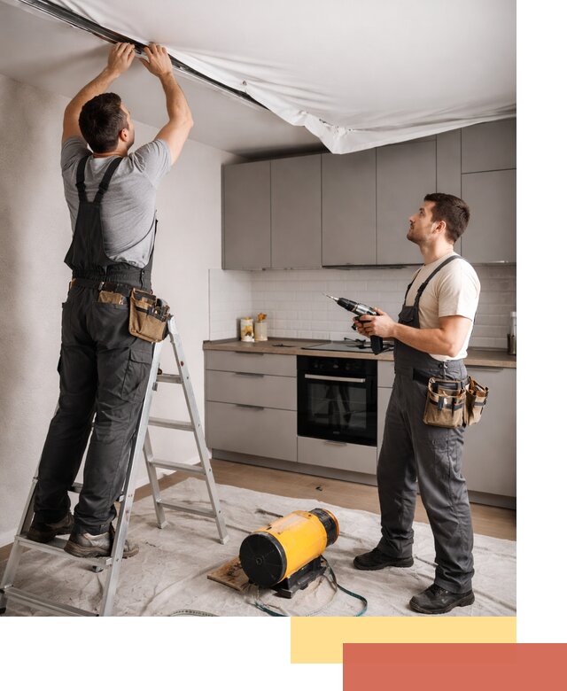 Монтаж натяжного потолка на кухне в Королев