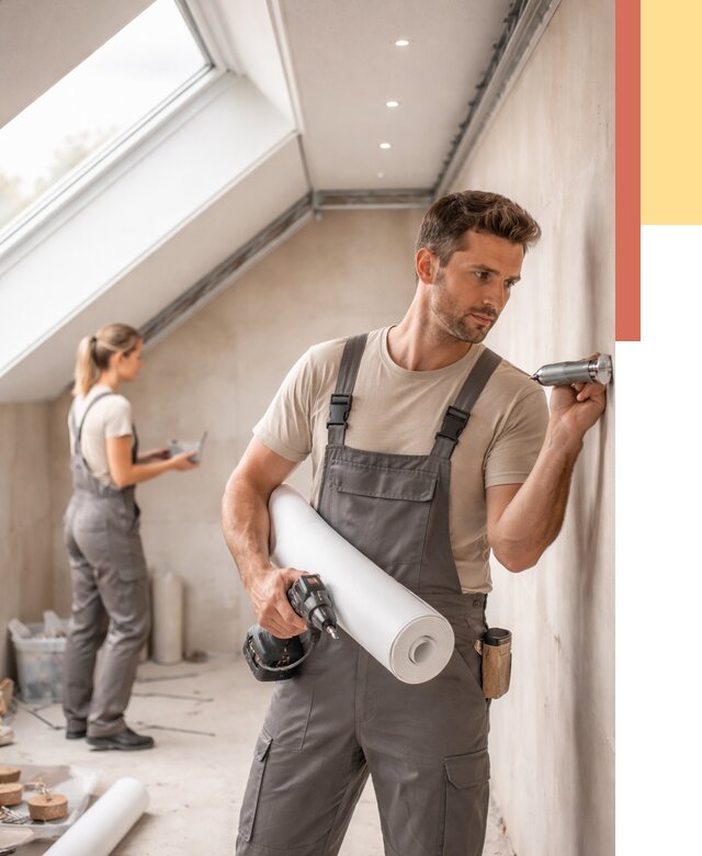 Монтаж натяжного потолка на мансарде в Королев от 3639 руб. | ОТДЕЛОЧНИК-Кор