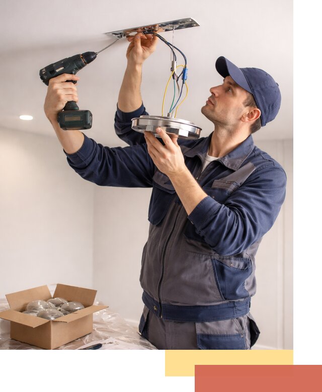 Установка люстры в натяжной потолок в Королев