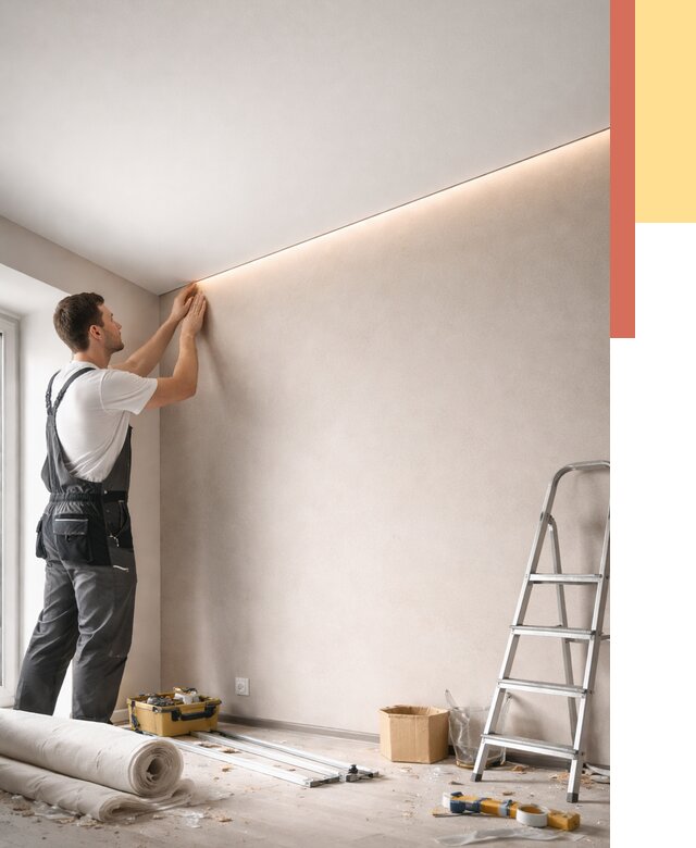 Теневые натяжные потолки в Королев от 8526 руб. под ключ | ОТДЕЛОЧНИК-Кор