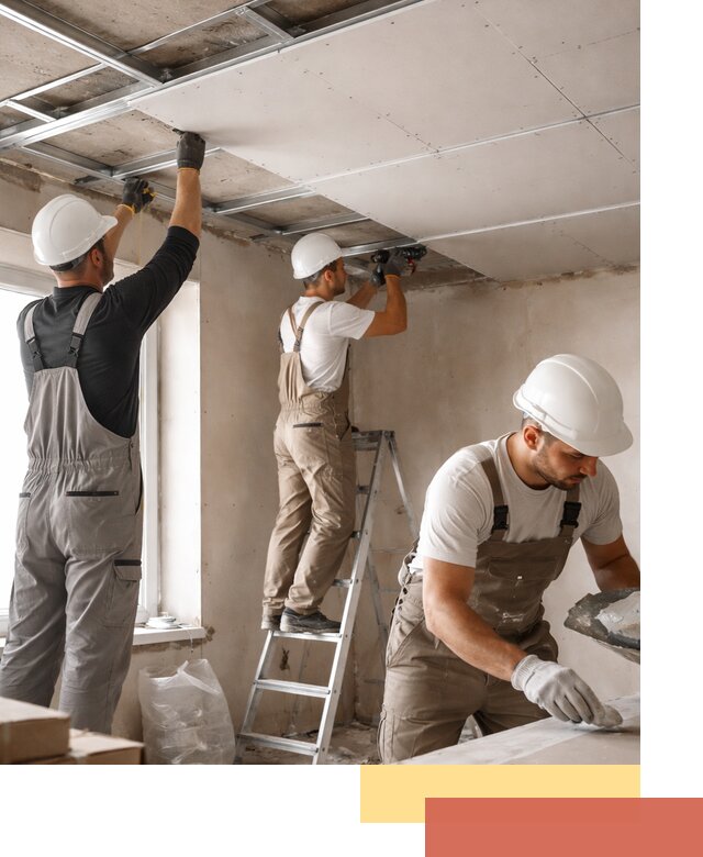 Одноуровневый потолок из гипсокартона в Королев — монтаж и отделка