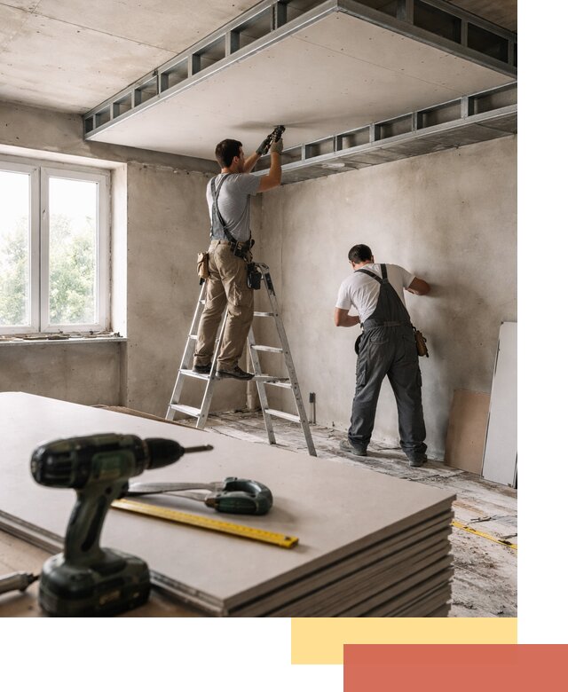 Двухуровневый потолок из гипсокартона в Королев