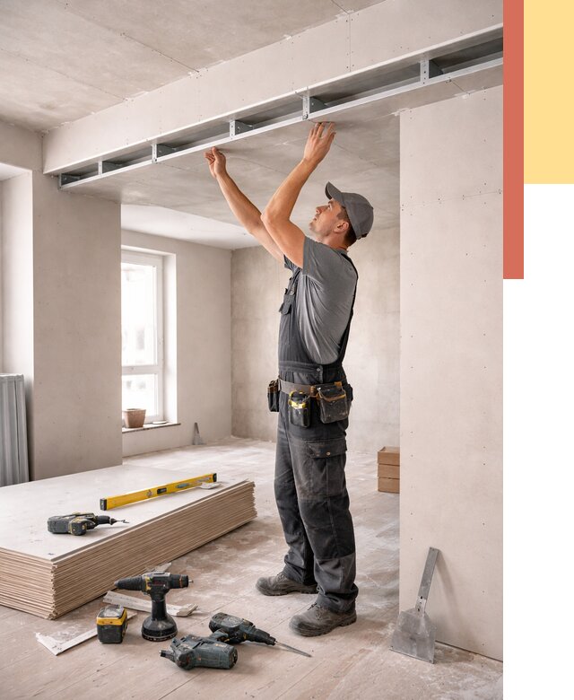 Потолок из гипсокартона с нишей в Королев от 1300 руб. под ключ | ОТДЕЛОЧНИК-Кор