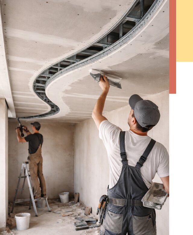 Криволинейный потолок из гипсокартона в Королев от 2183 руб./м2 | ОТДЕЛОЧНИК-Кор