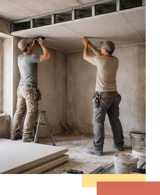 Короб из гипсокартона на потолке под ключ в Королев