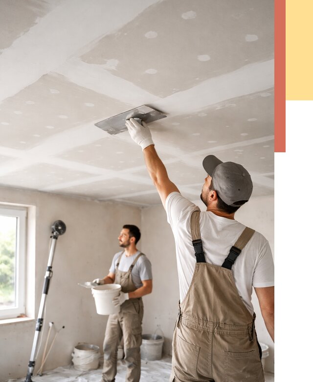 Шпаклевка потолка из гипсокартона в Королев от 3327 руб./м2 — услуги под ключ | ОТДЕЛОЧНИК-Кор