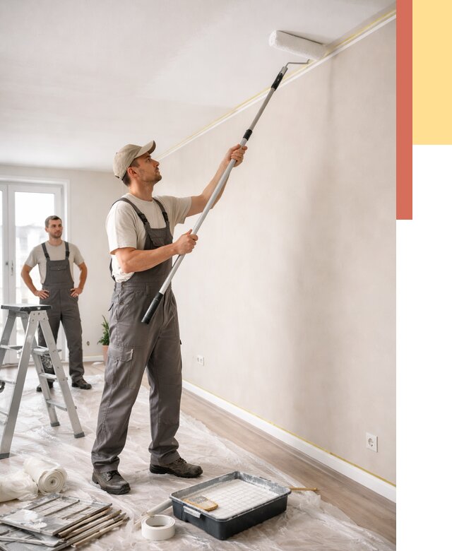 Покраска потолка из гипсокартона в Королев от 4679 руб./м2 — услуги под ключ | ОТДЕЛОЧНИК-Кор