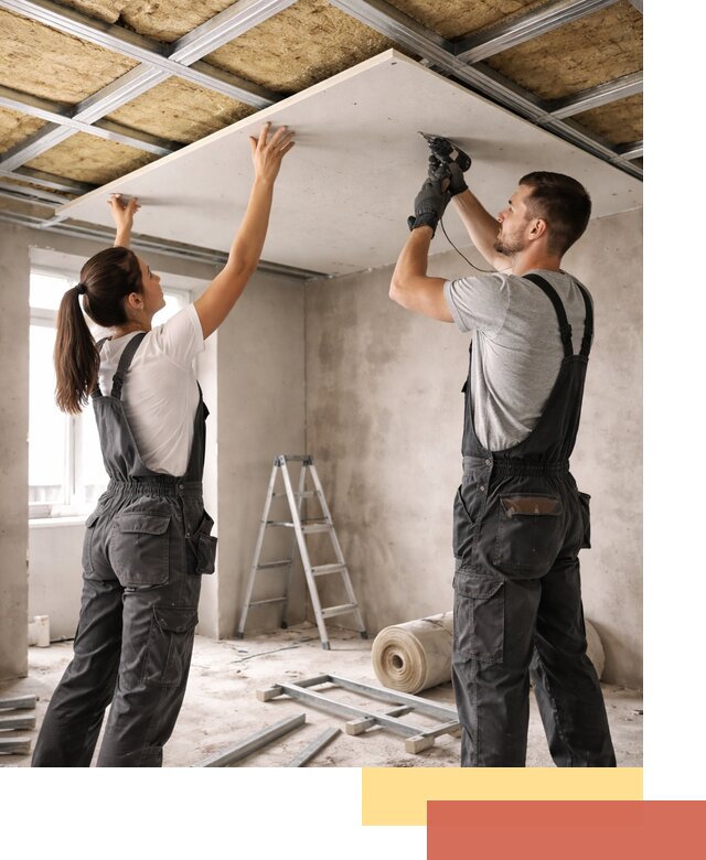 Звукоизоляция потолка из ГКЛ в Королев профессионально и надежно