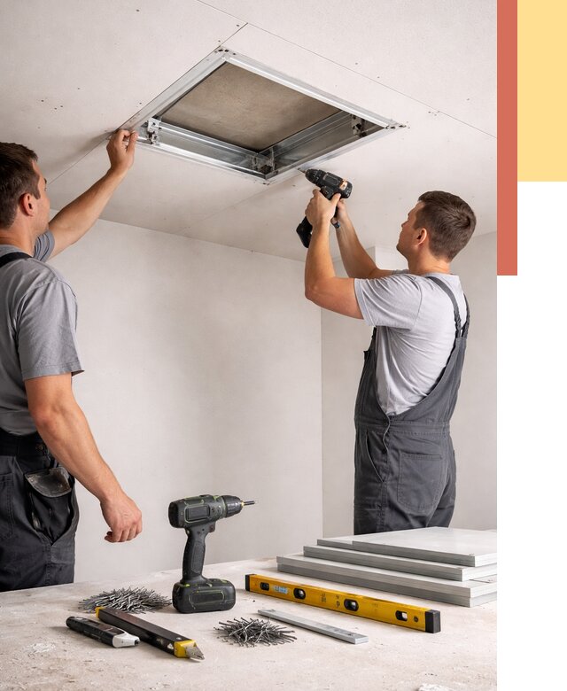 Установка люка в потолок ГКЛ в Королев от 2599 руб. под ключ | ОТДЕЛОЧНИК-Кор