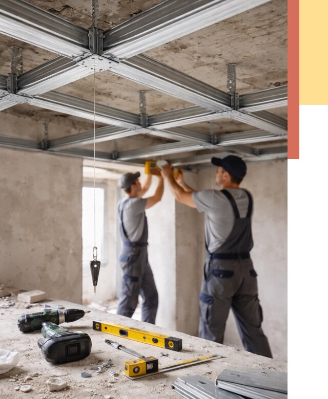 Монтаж каркаса потолка из профиля в Королев от 4679 руб. — услуги ОТДЕЛОЧНИК-Кор