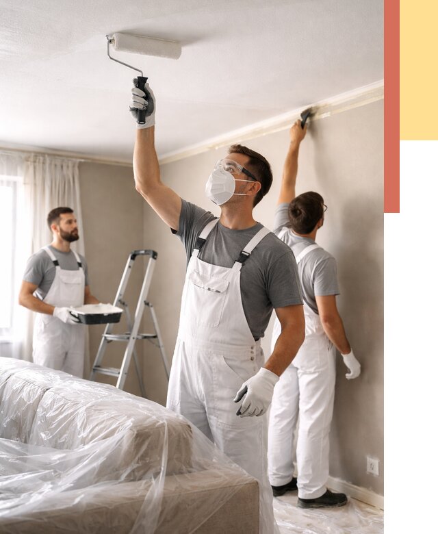 Покраска потолка водоэмельсионной краской в Королев от 2287 руб/м² — услуги под ключ | ОТДЕЛОЧНИК-Кор