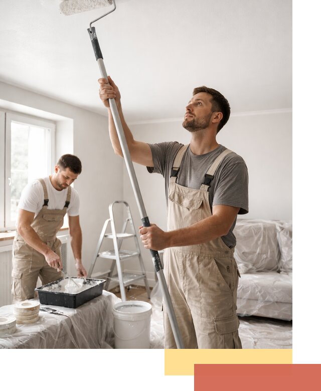 Покраска потолка водоэмульсионной краской в Королев