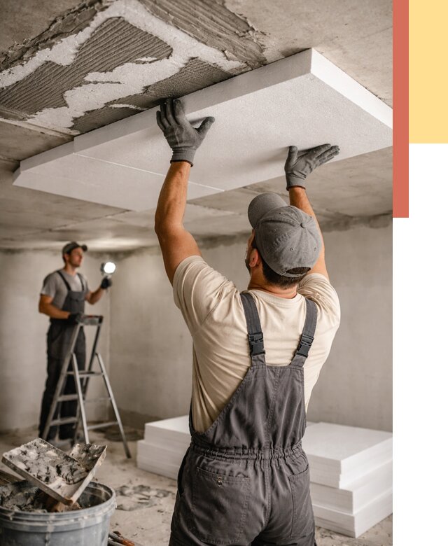 Утепление потолка пенопластом в Королев от 4679 руб/м2 — недорого и быстро | ОТДЕЛОЧНИК-Кор