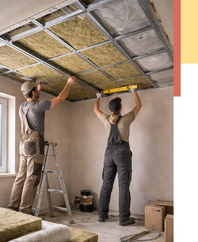 Шумоизоляция потолка в Королев от 1300 руб. под ключ — услуги ОТДЕЛОЧНИК-Кор