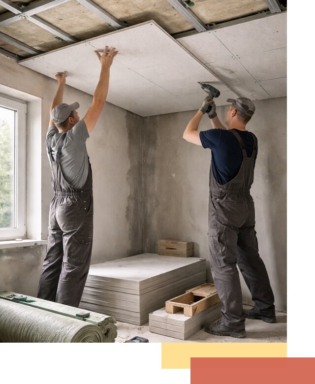 Шумоизоляция потолка панелями ЗИПС в Королев